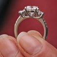 thumbnail image 4 of 2CT Round Cut Simulated Diamond Women's Three Stone Engagement Ring 14k White Gold Plated, 4 of 4
