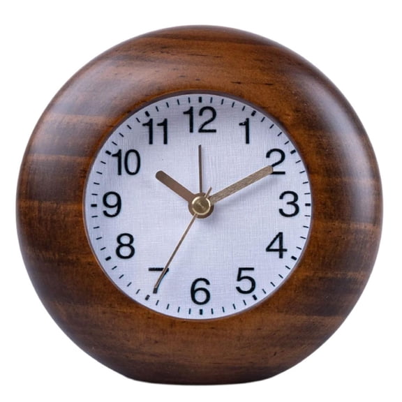 Alarm Clock Round Shape with Arabic Numerals, Noiseless Battery Operated