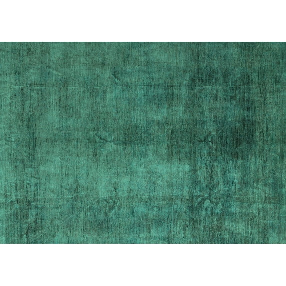 Ahgly Company Machine Washable Indoor Rectangle Abstract Turquoise Blue Modern Area Rugs, 8' x 10'
