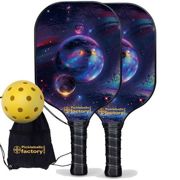 Pickleball Factory PB00024-6-C Pickleball Set - Planet Pickleballtournament Paddle, Best Pickleball Sets 2022, Carbonfiber Graphite