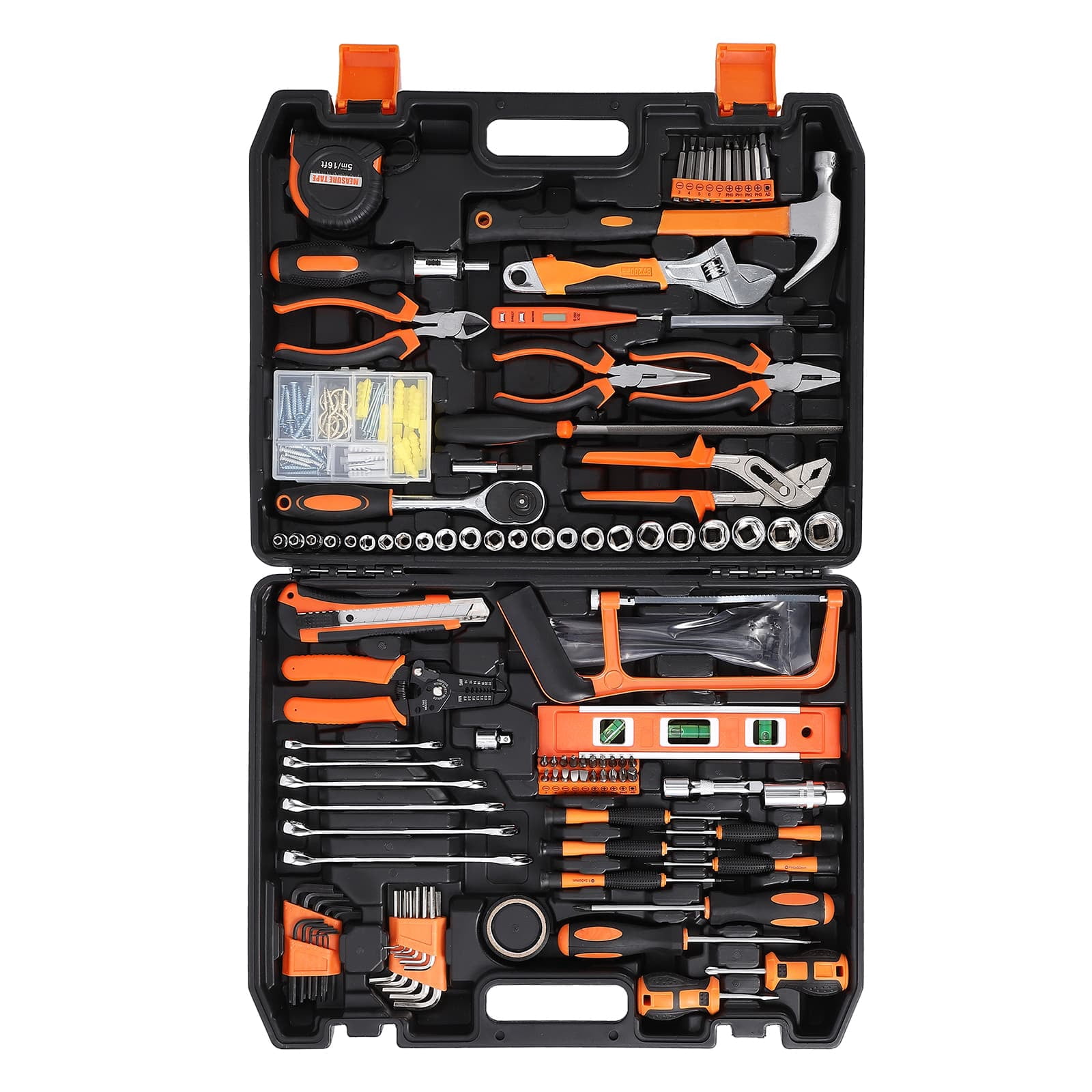 QinaQin 236-Pcs Tool Set Auto Repair Tool Combo with Plastic Toolbox for Complete Household Needs