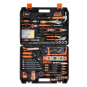 QinaQin 236-Pcs Ensemble d'outils Outil de réparation automatique Combo avec boîte à outils en plastique pour les besoins complets de la maison