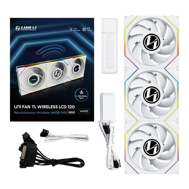 LIAN LI UNI FAN TL LCD 120 WT ファン数　計3個 Lian Li UNI Fan TL LCD 120 Wireless - Triple Pack - 2.4 GHz