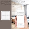 thumbnail image 3 of Bouton-poussoir de Scène Sans Fil Switch, Panneau Mural Switch Intelligent, Alimenté par Pile, Tuya/ Application Smart Life, Télécommande pour Appareils de Maison Intelligente (Hub ZigBee Requis), Blanc 1 Gang, 3 of 8