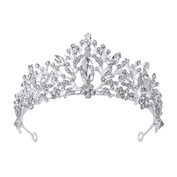 KAKOWELY Tocado de boda para fiesta de cumpleaños, tiara brillante para niña, corona con forma de rama, tocado