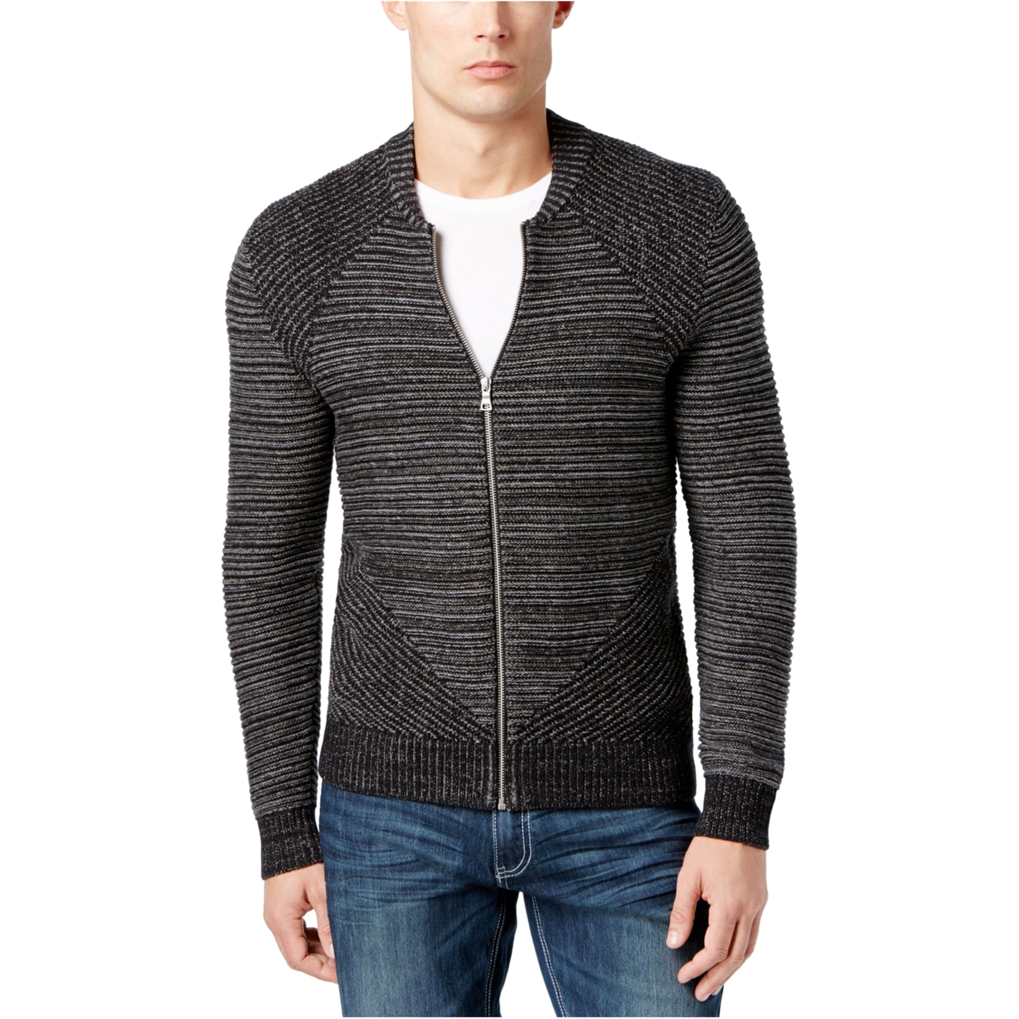 I-N-C Mens Variable Striped Cardigan Sweater, Black, XX-Large - Walmart.com