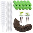 thumbnail image 1 of Kit de cultivo hidropónico de 200 piezas, 50 esponjas hidropónicas con 50 cestas hidropónicas, 50 tapas de aislamiento transparentes, 50 etiquetas para plantas, kit hidropónico, 1 of 5