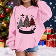 thumbnail image 5 of Tanghaowl Kids Sweatshirts Print Girls Hooded Sweatshirt Festive Kids Pullover Cozy Top Soft Casual Winter Wear Outfit Childrens Holiday Pink 1-2 Years, 5 of 5