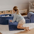 thumbnail image 3 of MeowBaby 3 Elements Soft Foam Climbing Blocks Playset with Velvet Cover, Gray, 3 of 6