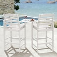 thumbnail image 4 of LOYALICE Balcony Chair Set of 2, Outdoor Adirondack Barstools with Connecting Tray, White, 4 of 9
