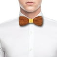 thumbnail image 2 of GENEMA Men High Quality Wooden Bow Ties Classic Business Butterfly Solid Wood Bow Tie, 2 of 15