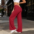 thumbnail image 6 of Wide Leg Legging For Women Elastic High Waist Stretchy Athletic Trouser Fall Casual Workout Yoga Activewear Pants, 6 of 7