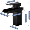 thumbnail image 4 of Black Basin Faucet, Waterfall Bathroom Faucet, Hot And Cold Water Optional, Water-saving Ceramic Valve High Quality, 4 of 4