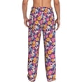 thumbnail image 2 of Bixox Men's Skull daisy flower Patterned Pajama Pants with Pockets Lounge Clothes for Home, 2 of 5
