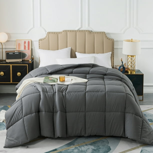 Downcool (64x88) Twin All Season Down Alternative Comforter, Gray