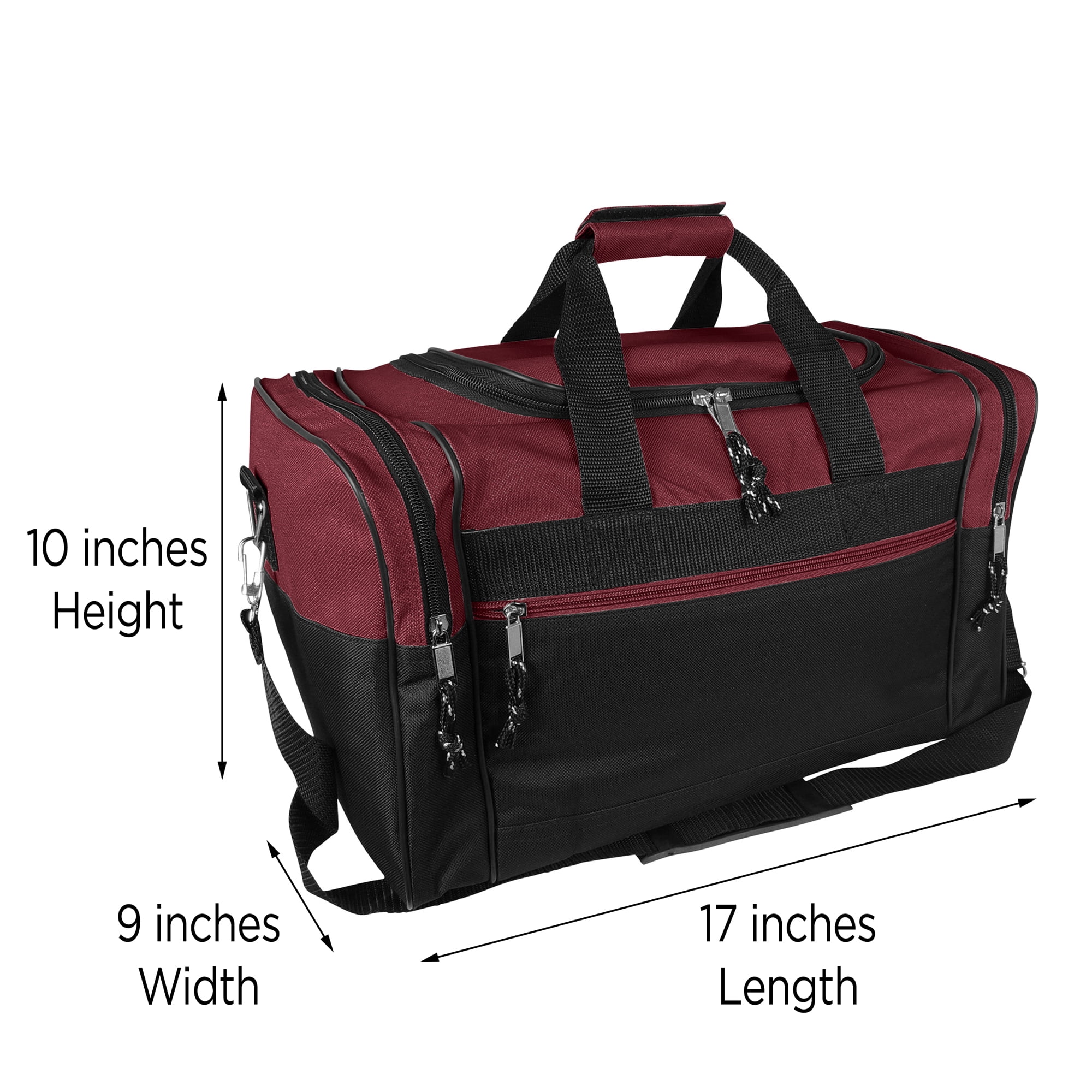 DALIX 17" Blank Duffel Bag Duffle Travel Size Sports Durable Gym Bag in Maroon