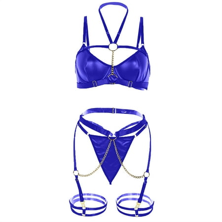 GENGING Hot Sale Cheap Lingerie Fashion Women Sexy Clothes Clearance Lingerie Corset Solid Color Bralette Bra Three Piece Underwear Tops+Briefs+Belt Suit