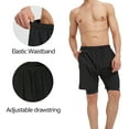 thumbnail image 3 of Mens Gym Works Out Shorts with Zipper Pockets 2 in 1 Athletic Shorts Black S, 3 of 11