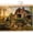 Brown, variant on Green Tractor Cabinet Curtains 10" W x 11" L, Vintage Barn Windmill Country Path Farm Under-Desk Privacy Dust Proof Drape Dishwasher Curtain Sink Skirt for Kitchen Closet Bathroom Laundry