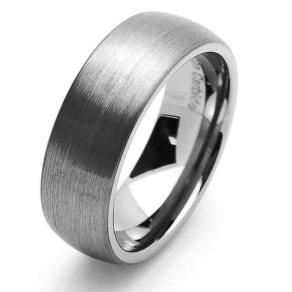 Free Engraving Men Women Personalized Inside Engraving Tungsten Carbide Wedding Band Ring 8mm Brushed Domed Ring