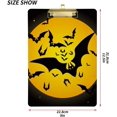 thumbnail image 3 of ZHANZZK Halloween Full Golden Moon Black Bat Clipboard Hardboard Wood Nursing Clip Board and Pull for Standard A4 Letter 13x9 inches, 3 of 5