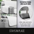 thumbnail image 3 of Original Patent Pending Reversible Large Sofa Protector, Many Colors, Seat Width to 70 Inch, Furniture Slipcover, 2 Inch Strap, Couch Slip Cover Throw for Pet Dogs, Cats, Sofa, White, 3 of 8