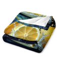 thumbnail image 3 of NIANHE Fresh Lemon blanket, comfortable and soft, warm casual blanket, printed design, winter sofa dormitory home decoration, must-have travel product. Size is 60x80 inches., 3 of 9