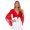 Red, variant on ZALDITA Women's 3/4 Tulle Flared Sleeve Wrap Tie Top Blouse Belly Dance Bolero Shrugs Cardigan Yellow One Size