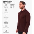 thumbnail image 5 of Merino.tech Mens Polo Shirt - Merino Wool Polo, Oxford Blue - 2XL, 5 of 5