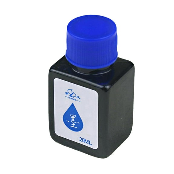 20ml Non-Carbon Ink Refill for Fountain Pens - Black, Blue, Blue Black, Red Colors - Easy Carry Plastic Bottle