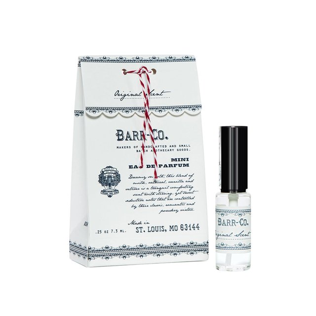 Barr-Co. Original Scent Mini perfume en spray cremoso aroma de vainilla con aceite de perfume concentrado de avena y vetiver para mujeres tamaño de viaje 0.25 fl oz