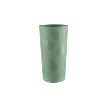 Mainstays 26-Ounce Round Green Plastic Tumbler with Etched Pear Design