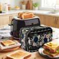 thumbnail image 3 of Toaster Cover 2 Slice, Halloween Dustproof Bakeware Oven Protector with Top Hook, Boho Horror Skull Flower Leaf Black Waterproof Small Kitchen Appliance Toasters Dust Cover, 11"x6"x8", 3 of 7