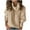 Khaki, variant on Womens Solid Sweaters Fancy Tops Button Decor Sleeve Jumper Turtleneck Long Sleeve Sweatshirt Pretty Pullover Khaki XXL