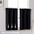thumbnail image 6 of Short Black Out Curtains 36 Inch Length, Small Blackout Curtain Tier Rod Pocket Half Window Curtains for Kitchen Basement Cabinet Camper RV Bunk, 2 PCS, Each 30" Wx36 L, Black, 6 of 8