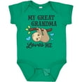 thumbnail image 3 of Inktastic My Great Grandma Loves Me with Sloth and Hearts Boys or Girls Baby Bodysuit, 3 of 5