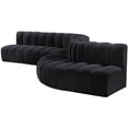 thumbnail image 6 of Meridian Furniture Arc Black Velvet Modular Sectional, 6 of 16