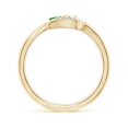 thumbnail image 2 of ANGARA Natural Nature Inspired Emerald Bypass Ring with Diamond Leaf in 14K Yellow Gold for Women (Size-7x5mm) | May Birthstone, Birthday, Anniversary, Jewelry Gift for Women | Natural Emerald Ring, 2 of 9