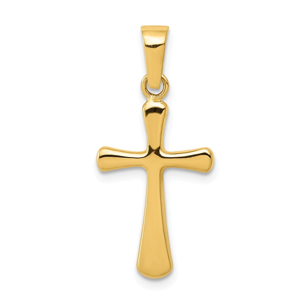 Mia Diamonds 14k Yellow Gold Polished and Satin St Lucy Medal Pendant