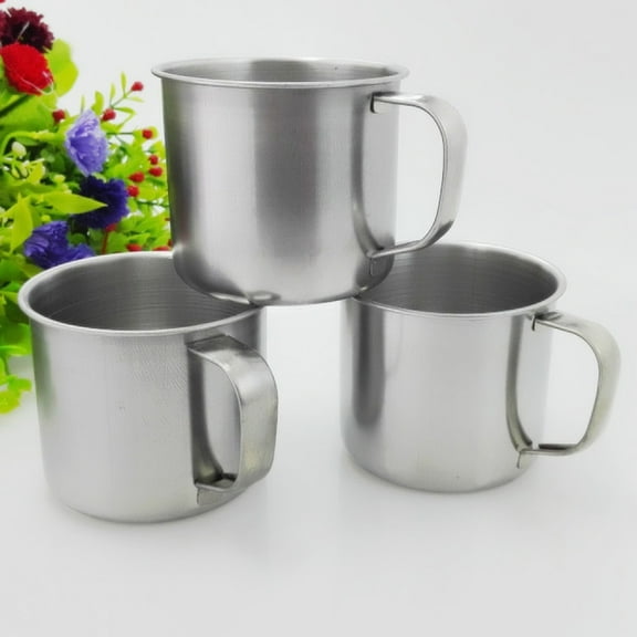 3Pcs Stainless Steel Mug with Handle Travel Coffee Cup for Camping Hiking
