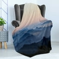 thumbnail image 4 of Fog Soft Flannel Fleece Throw Blanket, Mountain Ridges Scenic Photo Thailand Nature Dusk Time View Exploration, Cozy Plush for Indoor and Outdoor Use, 60" x 80", Multicolor, by Ambesonne, 4 of 5