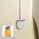 thumbnail image 2 of Escobilla de inodoro de silicona flexible, sistema de limpieza de inodoro, mango largo de silicona suave, antideslizante, para montar en la pared, para limpiar la esquina del inodoro, montado en la p TUNC Sencillez, 2 of 5
