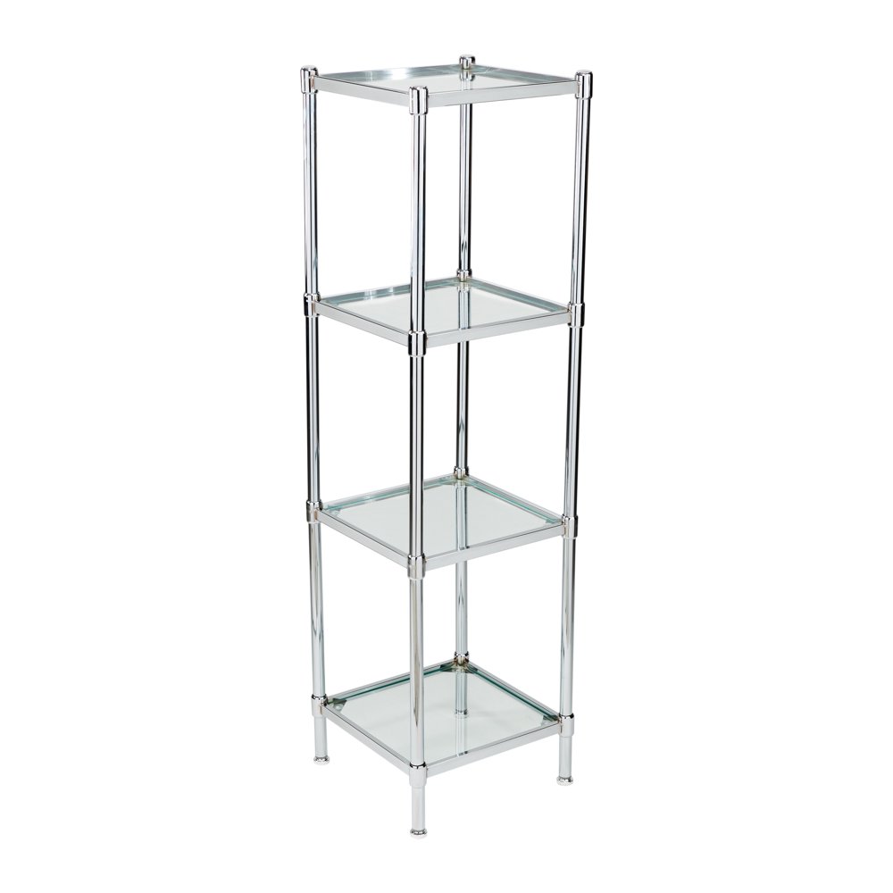 Neu Home Free Standing 4 Tier Glass Shelf Tower