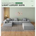 thumbnail image 4 of Gray Boneless Couch, Sectional Couches for Living Room, Modern Modular Sofa, 4-Seater with 2 Ottomans and Oversized Chaise, 4 of 10