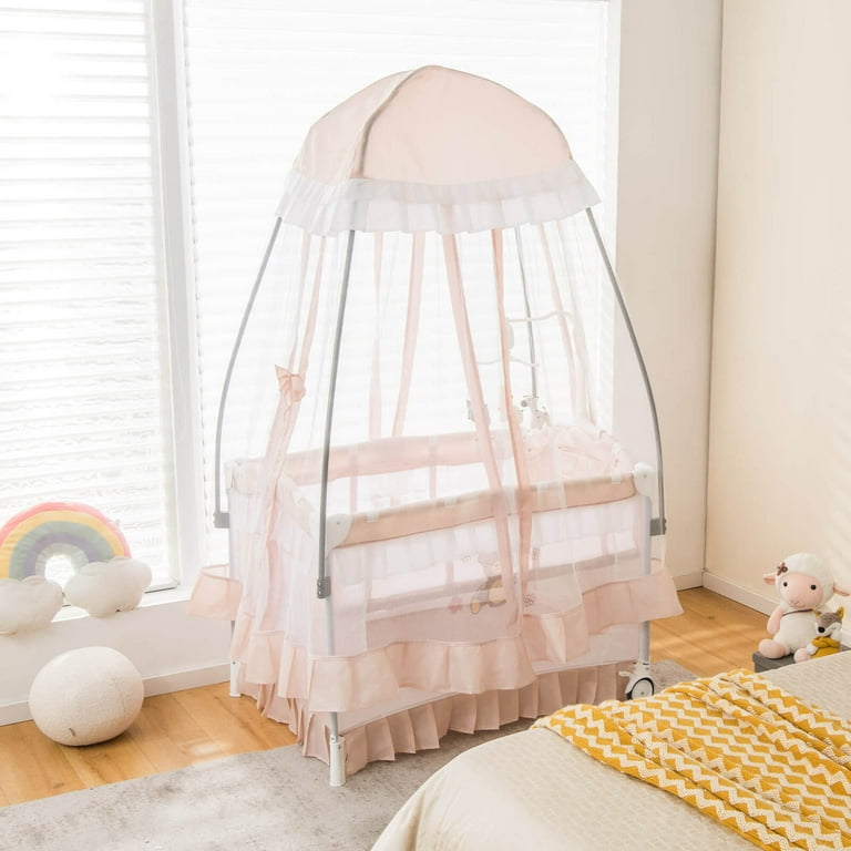 ベビー用寝具・ベッド Baby Crib Costway Baby Playard Crib Bed 4 in 1 Portable with Changing