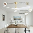 thumbnail image 6 of LiviNest 60 Inch Modern Ceiling Fan: 65% More Efficient &amp; <35dB Quiet - 6-Speed Reversible DC Motor for Large Living Room Bedroom - Remote Control with 3 Adjustable Downrods, 6 of 6