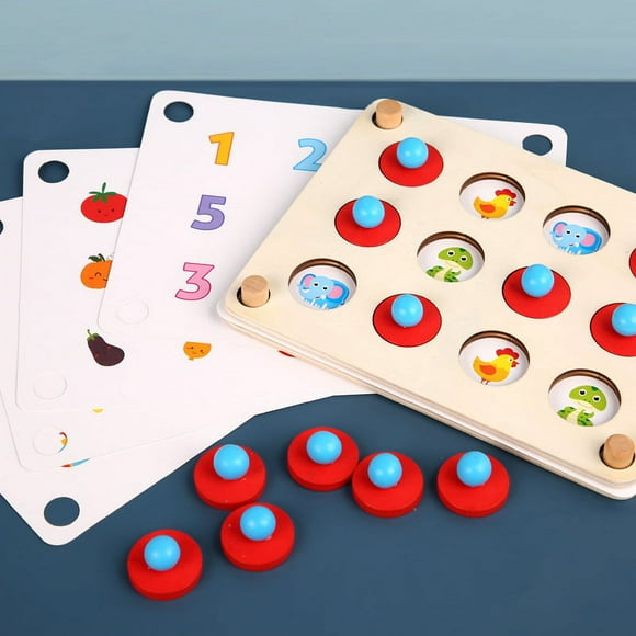 Memory Games Set, Preschool Activities Learning Recognition and Logic Training Games, Wood Board Games$Wooden Memory Game Set, Funny Block Board Game Parent-Child Interaction Toy for Boys and Girls Age 3 and Up$Children Wooden Memory Game,Family Party Casual Game