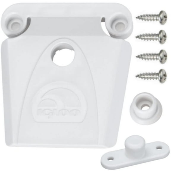 Igloo Cooler Latch with Winged and Single Screw Post, White, Contains UV Inhibitors