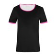 thumbnail image 4 of SJLDQY Womens Summer Tshirts Short Sleeve Base T-Shirts for Women Casual Crew Neck Patchwork Color Lightweight Blouse Tops, 4 of 4