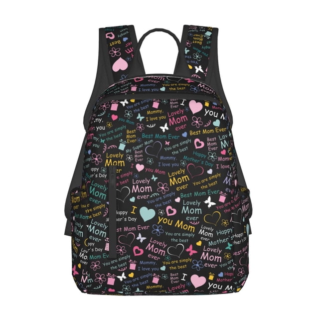 Easygdp I love you Mom para Easygdp Yak - Mochila Casual Ligera y Resistente para Viaje y Senderismo para Hombres y Mujeres